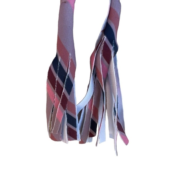 Acacia Swimwear Cannons Triangle Bikini Top That 70s Retro Stripe Fringe Large - Picture 8 of 10